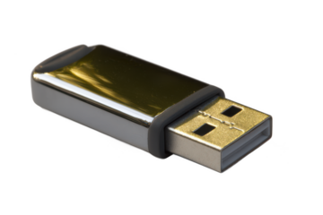 High-Resolution Image of a Sleek Metal USB Flash Drive