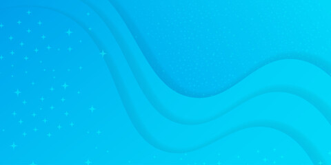 Liquid wave background with soft blue color background studded with stars.
