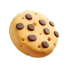 Digital illustration of a chocolate chip cookie, showcasing the texture and details of the treat.