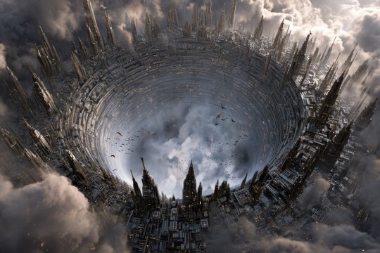 Massive Circular City in Clouds