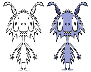 Monster Illustration, Ausmalbild, Ausmalen