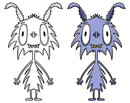 Monster Illustration, Ausmalbild, Ausmalen