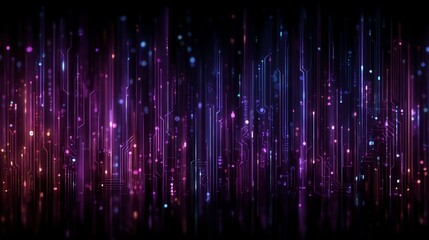 Violet-black background with glowing neon stripes and circuit board patterns, blending digital grunge for a futuristic cyberpunk vibe. Perfect for tech-themed designs, sci-fi art, and edgy digital pro