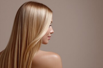 Fototapeta premium Elegant Blonde Hair A Guide to Healthy Shiny Locks