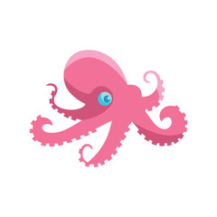 Octopus colored vector illustration. For any platform action promotion and advertising mockup. Isolated symbol sign used for: mobile, app, design, web, dev, ui, ux, gui. EPS 10. For your project.