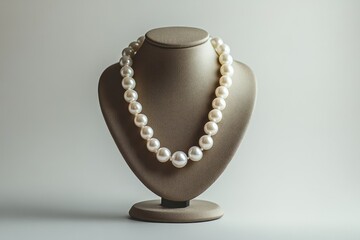 Elegant pearl necklace on display