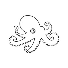 Octopus outline vector icon. For any platform action promotion and advertising mockup. Isolated symbol sign used for: mobile, app, design, web, dev, ui, ux, gui. EPS 10. For your project.