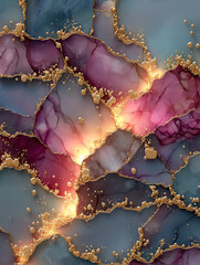 abstract purple pink gold marble texture background