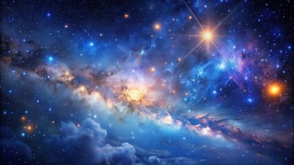 Obraz premium Cosmic Night Sky with Stars and Galactic Dust , space, starry night