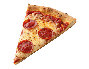 Delicious Pepperoni Pizza Slice Isolated Close-up Picture With PNG, Transparency and JPEG Background