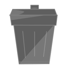 Black trash bin with transparent background clipart