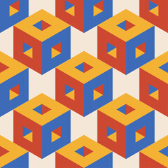 Trendy minimalist seamless pattern with abstract creative geometric composition