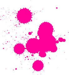 pink watercolor brush painting drop splatter splash on white background