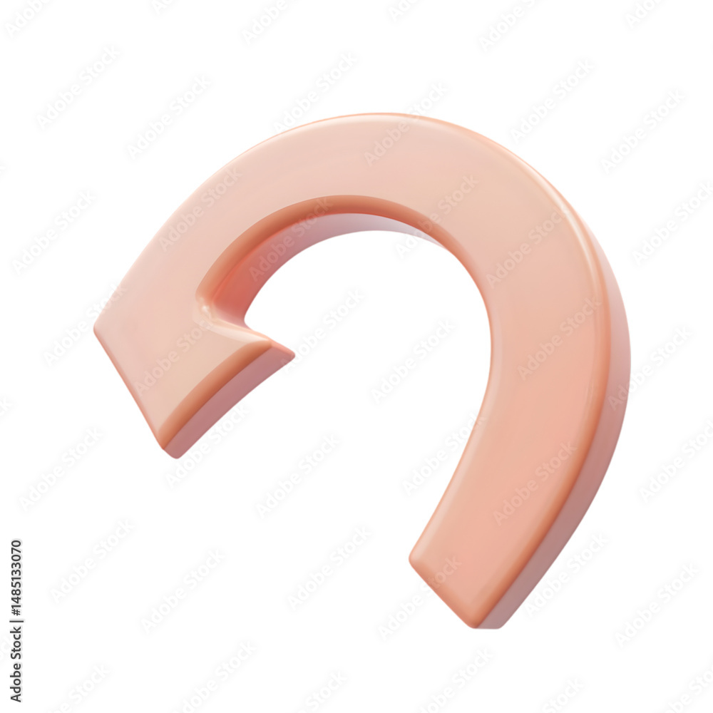 Poster peach-colored, curved, 3d-rendered shape against a muted backdrop. abstract and geometric design ele