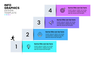 Infographic template. Staircase with numbers and 4 steps