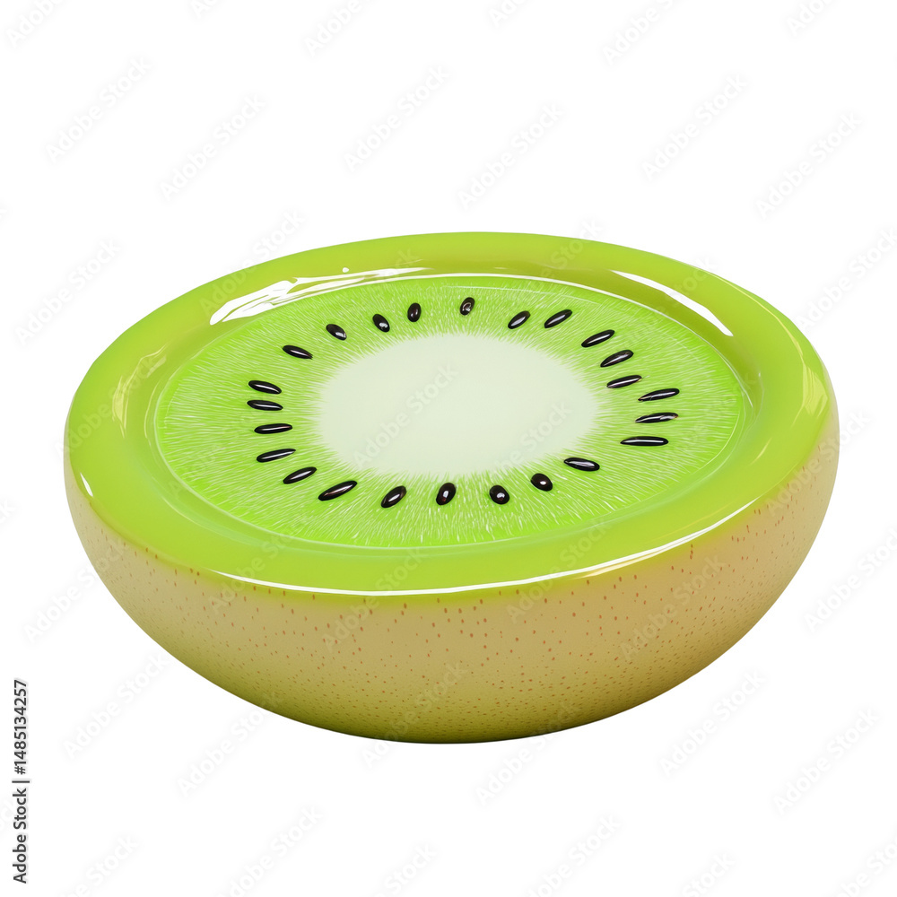 Poster vivid kiwi slice composition for food content creation and still life projects