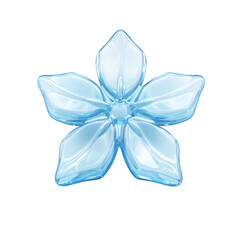 Delicate translucent blue flower with smooth petals and graceful curves isolated