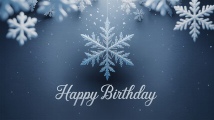 Snowy winter snowflake decoration on a textured background