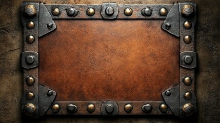 Fototapeta premium Ornate Leather and Metal Frame