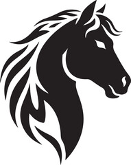 horse head silhouette vector, horse logo template