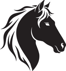 horse head silhouette vector, horse logo template