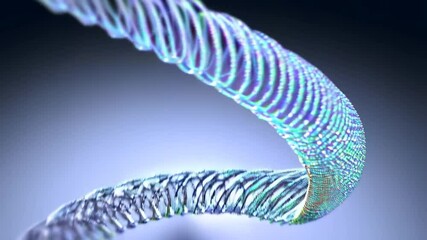 Abstract digital art futuristic glitching helix with neon light color palette - Powered by Adobe