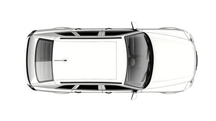 car top view isolated on white background