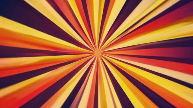 Radial burst pattern with yellow orange and maroon stripes emanating from a central point design effect