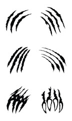 Collection of different black claw illustrations