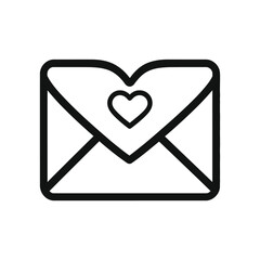 Enclosed envelope icon reveals a central heart emblem, set against a transparent backdrop