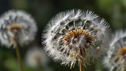 Ethereal Dandelion Bloom with Delicate White Fluffy Seeds V2