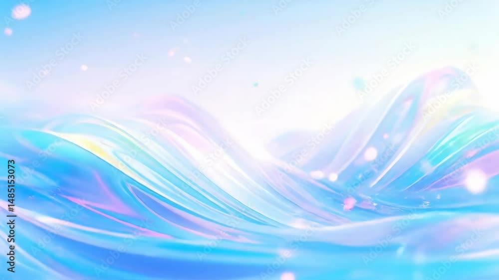 Poster abstract blue wave forms with light and sparkle on a gradient background