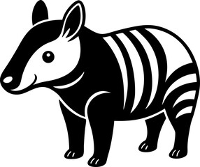 Tapir vector art line at icon black and white illustration