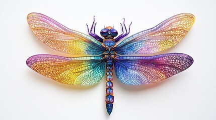 Vibrant dragonfly, intricate detail