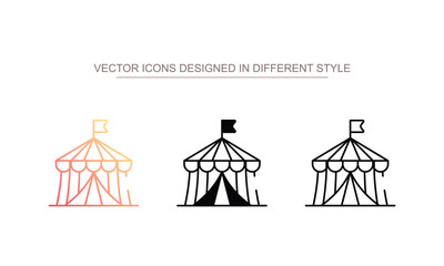 Circus Tent icon design with white background stock illustration