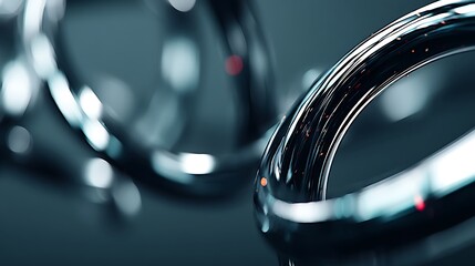 The image shows intertwined reflective rings with sparkles.