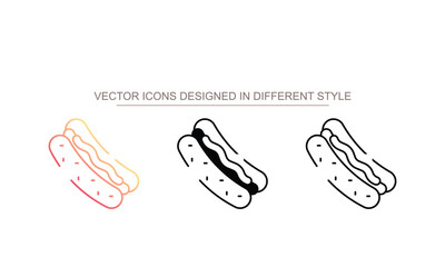 Hot Dog icon design with white background stock illustration