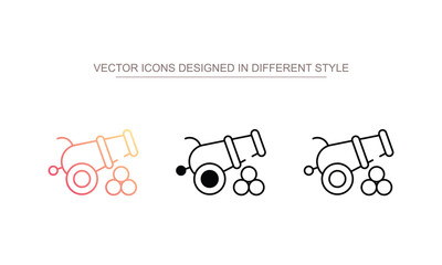 Cannon Vehicle icon design with white background stock illustration