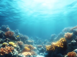 Naklejka premium Underwater Coral Reef Scene