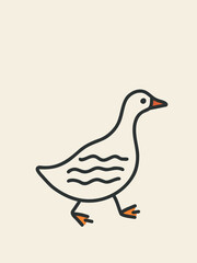Goose with wavy lines