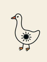 Goose with black flower