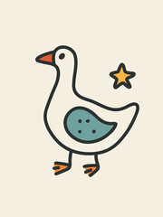 Goose with green belly