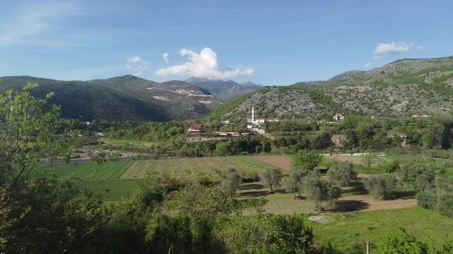 promenade around the Kiri river and Mesi bridge in Albania