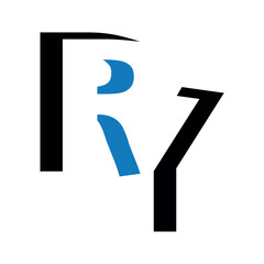 Ry Logo style shape vector design.	