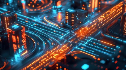 Fototapeta premium Futuristic AI Powered Traffic Control System