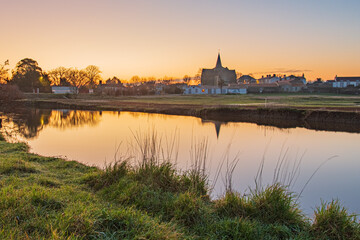 Village de Sallertaine dans le marais breton en Vendée - Village of Sallertaine in the 