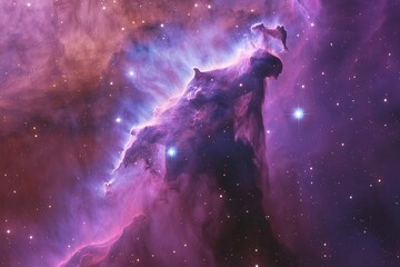 Fototapeta premium Purple And Pink Cosmic Nebula In Space Varient 4