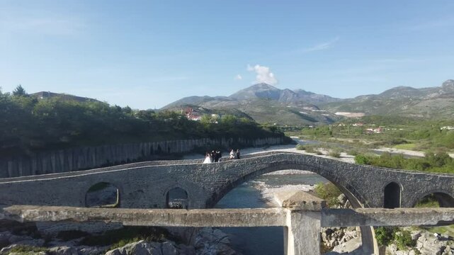 promenade around the Kiri river and Mesi bridge in Albania