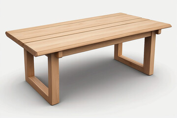 Fototapeta premium simple wooden table isolated on white or transparent png