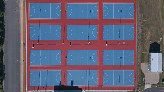 Top view of multiple netball courts in Canberra